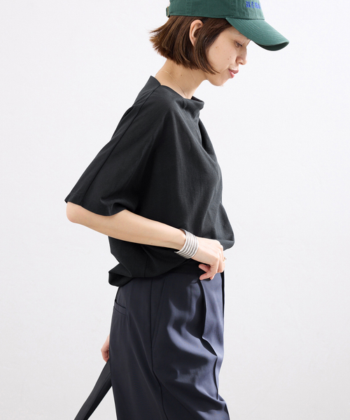 tシャツ HAKUJI/ハクジ crepe jersey asym T Tシャツ H232617 レディースの画像