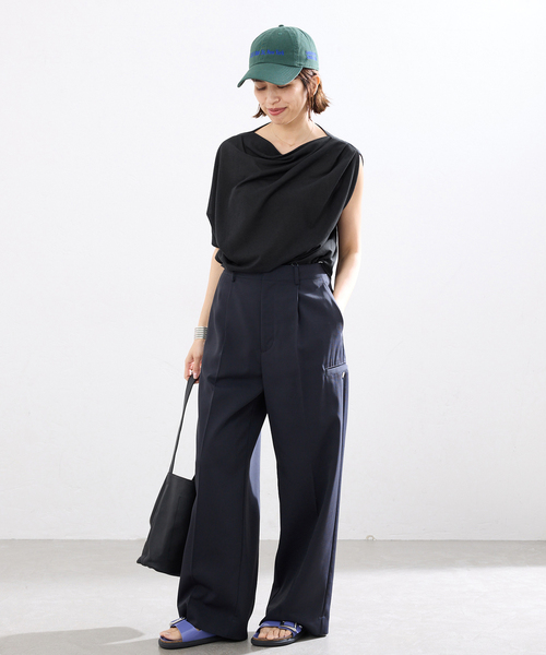 tシャツ HAKUJI/ハクジ crepe jersey asym T Tシャツ H232617 レディースの画像