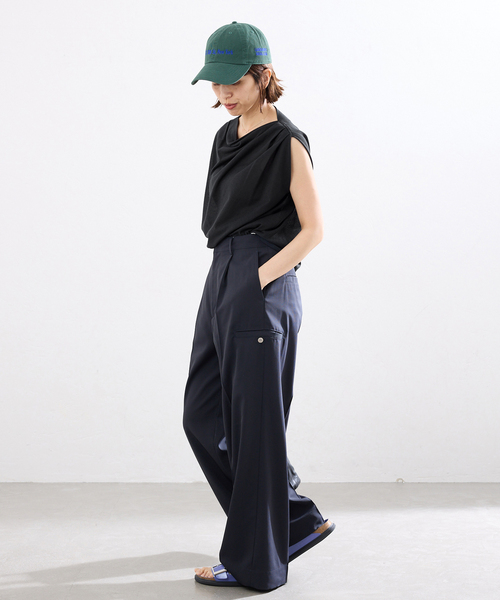 tシャツ HAKUJI/ハクジ crepe jersey asym T Tシャツ H232617 レディースの画像