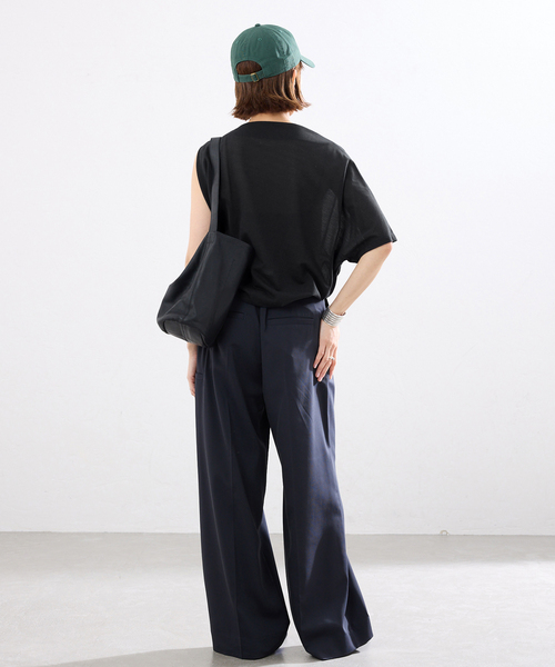 tシャツ HAKUJI/ハクジ crepe jersey asym T Tシャツ H232617 レディースの画像