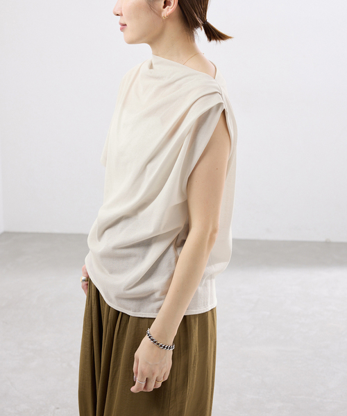 tシャツ HAKUJI/ハクジ crepe jersey asym T Tシャツ H232617 レディースの画像