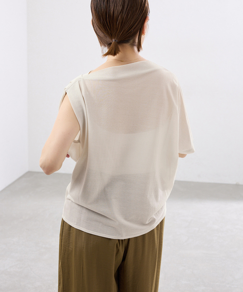 tシャツ HAKUJI/ハクジ crepe jersey asym T Tシャツ H232617 レディースの画像