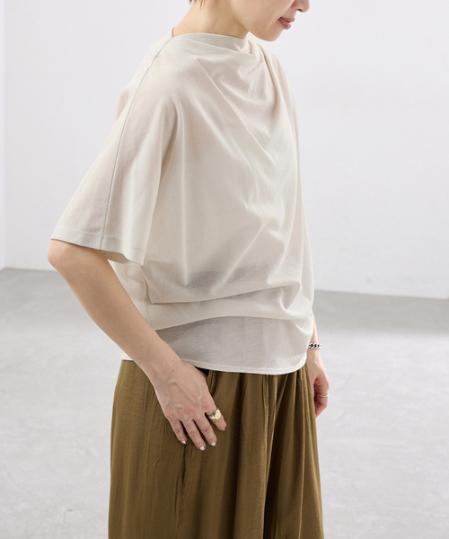 tシャツ HAKUJI/ハクジ crepe jersey asym T Tシャツ H232617 レディースの画像