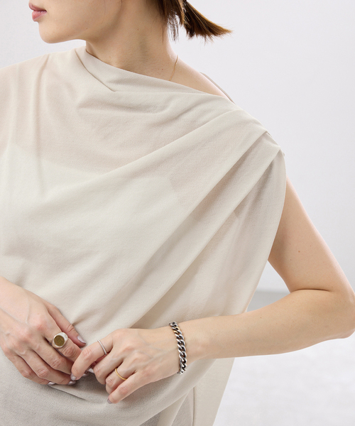 tシャツ HAKUJI/ハクジ crepe jersey asym T Tシャツ H232617 レディースの画像