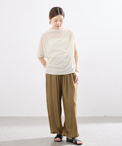 tシャツ HAKUJI/ハクジ crepe jersey asym T Tシャツ H232617 レディースの画像