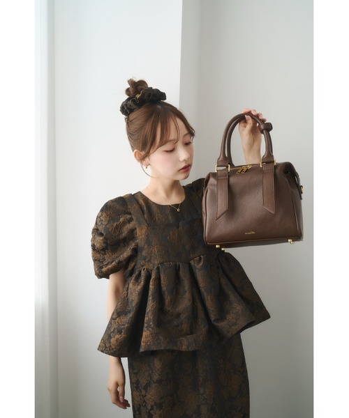 Bibiy. リボン ハンドバッグ ブラウン nunela ハンドバッグ リボンベルト2WAYボストンバッグ「No.13