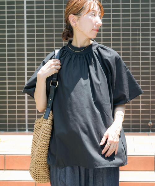 「ITEMS URBANRESEARCH」 半袖ブラウス FREE ブラック レディース_画像2