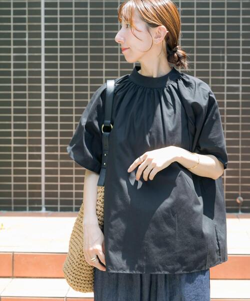 「ITEMS URBANRESEARCH」 半袖ブラウス FREE ブラック レディース_画像3