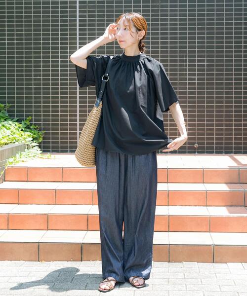 「ITEMS URBANRESEARCH」 半袖ブラウス FREE ブラック レディース_画像5