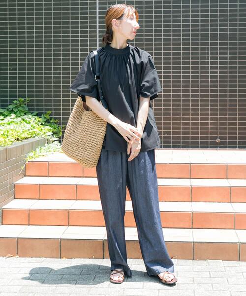 「ITEMS URBANRESEARCH」 半袖ブラウス FREE ブラック レディース_画像6