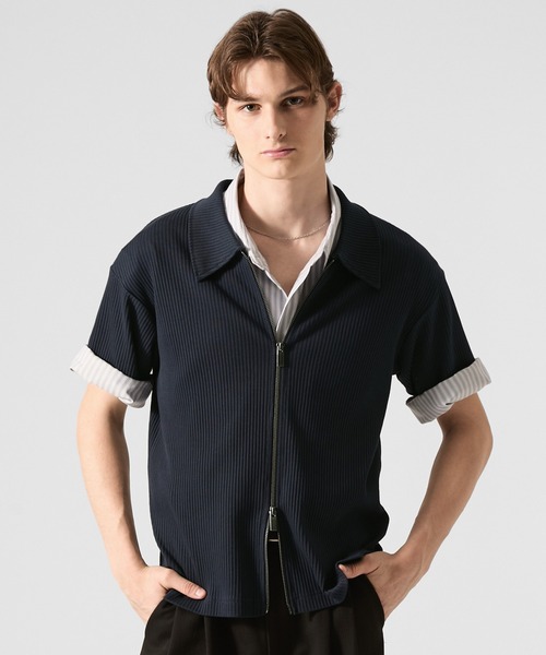 CLEL（クレイル） tシャツ 「CLEL」Giza Cotton Zip Rib T-Shirt