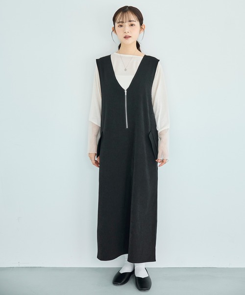 「mil」 サロペットスカート S ダークベージュ レディース_画像2