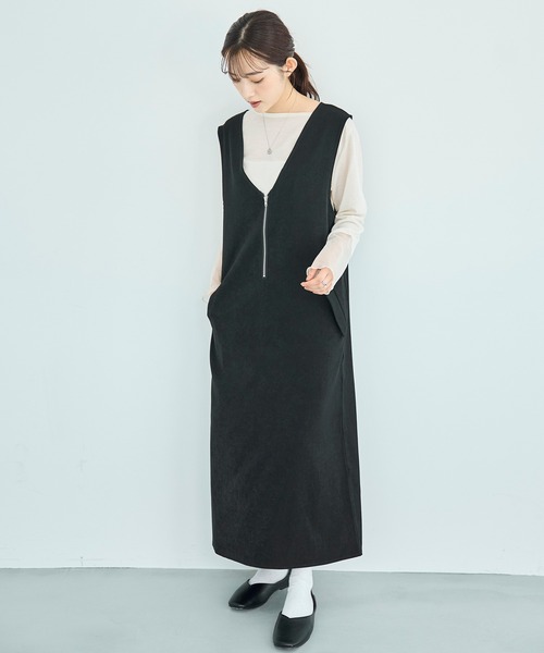 「mil」 サロペットスカート S ダークベージュ レディース_画像3