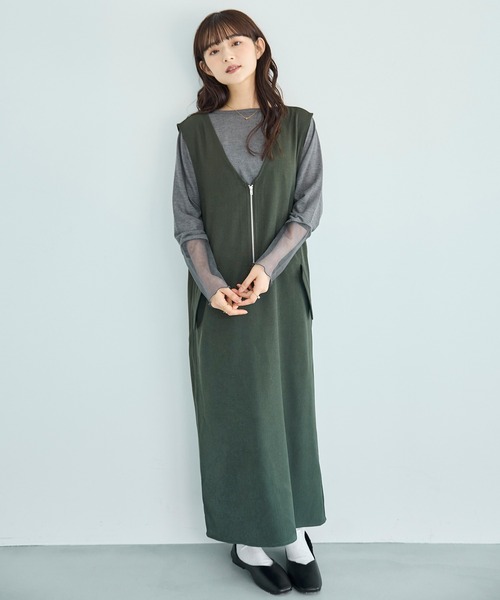 「mil」 サロペットスカート S ダークベージュ レディース_画像6