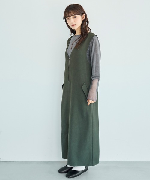 「mil」 サロペットスカート S ダークベージュ レディース_画像7