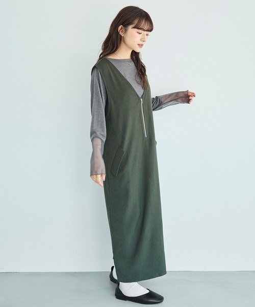 「mil」 サロペットスカート S ダークベージュ レディース_画像8