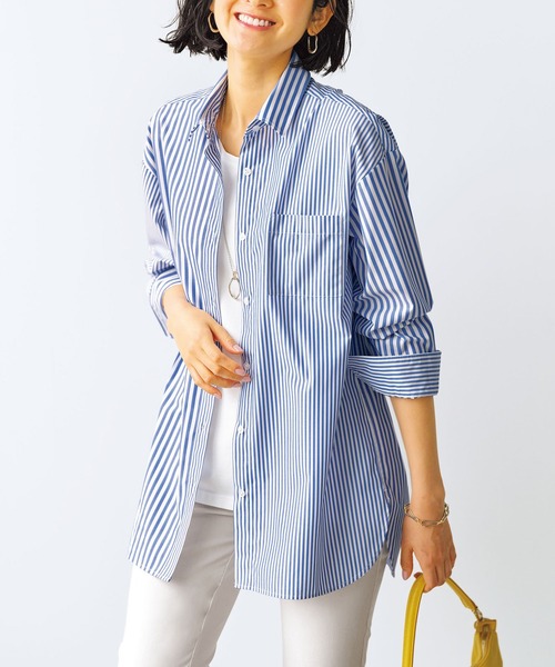 「BELLUNA」 長袖シャツ MEDIUM コーラル レディース_画像2