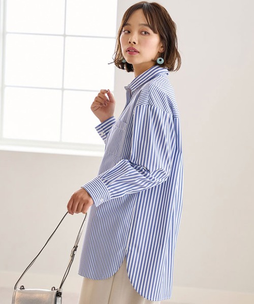 「BELLUNA」 長袖シャツ MEDIUM コーラル レディース_画像7