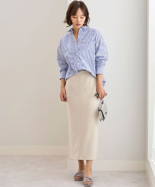 「BELLUNA」 長袖シャツ MEDIUM コーラル レディース_画像9