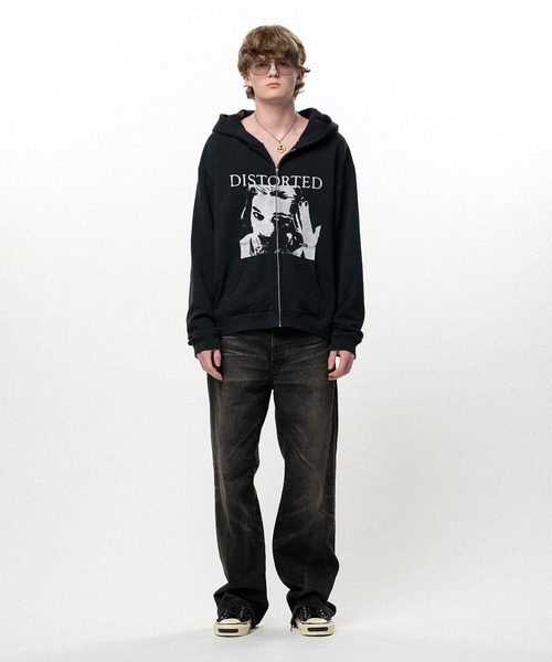 KAMIYA パーカー DISTORTED Girl” Zip-up Hoodie メンズ : ZOZOTOWN