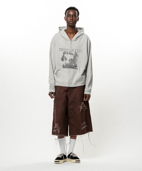 KAMIYA パーカー DISTORTED Girl” Zip-up Hoodie メンズ : ZOZOTOWN