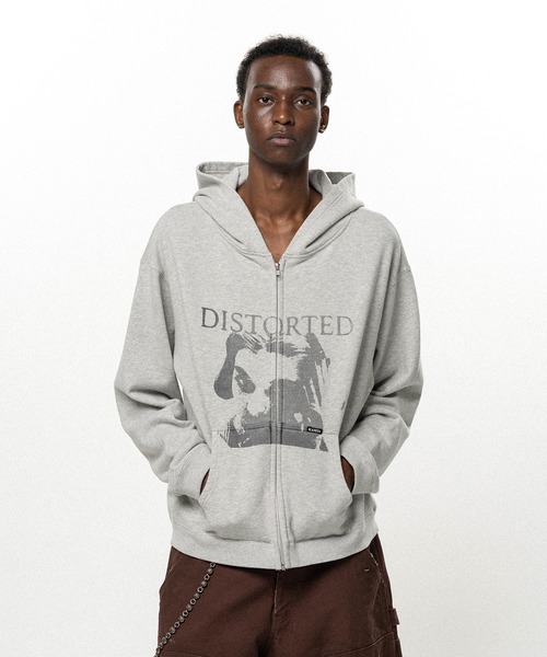 KAMIYA パーカー DISTORTED Girl” Zip-up Hoodie メンズ : ZOZOTOWN