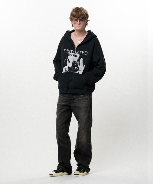 KAMIYA パーカー DISTORTED Girl” Zip-up Hoodie メンズ : ZOZOTOWN