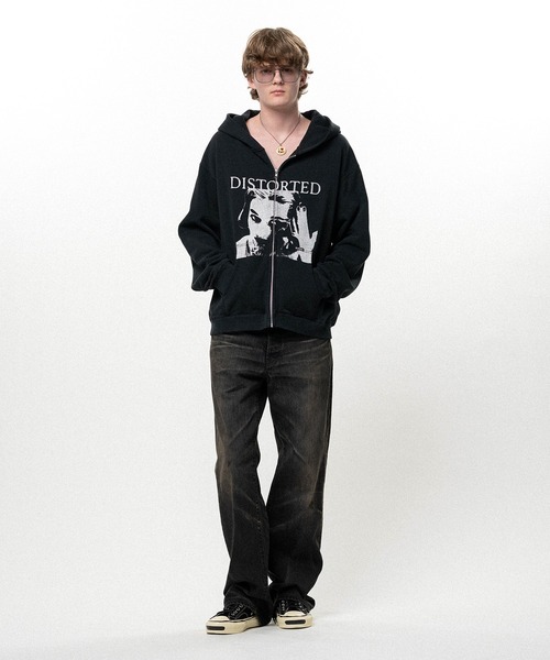 KAMIYA パーカー DISTORTED Girl” Zip-up Hoodie メンズ : ZOZOTOWN