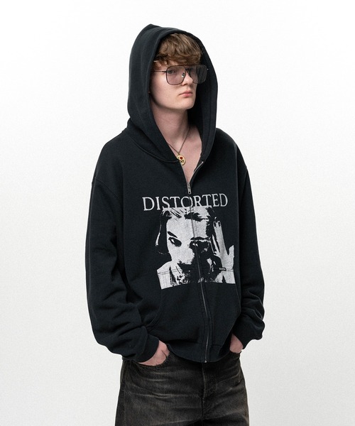 KAMIYA パーカー DISTORTED Girl” Zip-up Hoodie メンズ : ZOZOTOWN