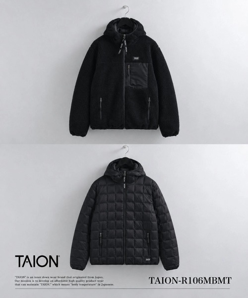 TAION（タイオン）マウンテンリバーシブルダウン×ボアフーディー S 男女兼用 TAION（タイオン） ダウンジャケット ダウン 「」「ユニセックス