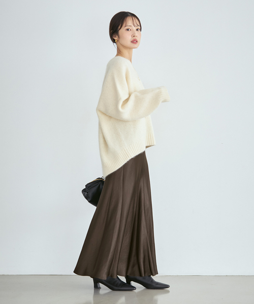 NOBLE（ノーブル） ロング スカート 「追加」バイヤスサテンフレア