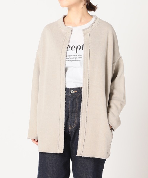シンプルな カーディガン - 通販 - PayPayモール 裏毛ノーカラーカーディガン◆ ZOZOTOWN PayPayモール店 ⓛこちらの