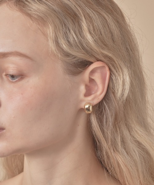 sowang イヤリング メタルぷっくりイヤリング レディース メンズ