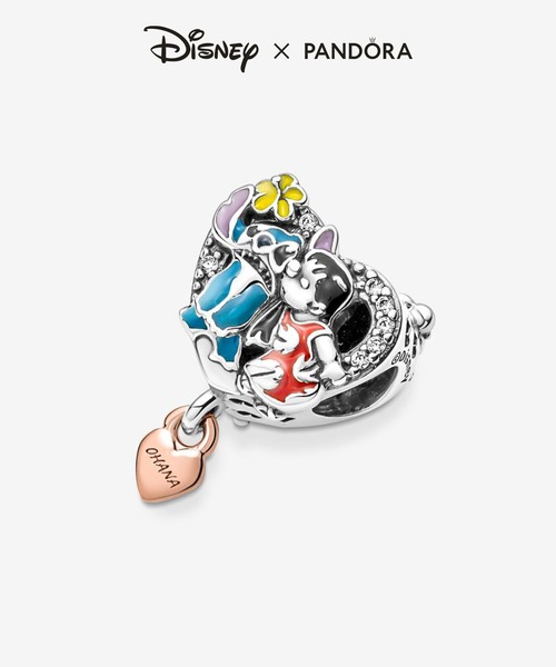新品未使用✨PANDORA リロとスティッチ OHANA チャーム PANDORA 781682C01 Disney Ohana Lilo & Stitch Inspired Charm