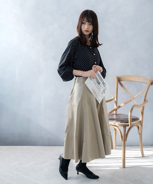 NinaetLina ブラウス シャツ ドット柄ブラウス レディース