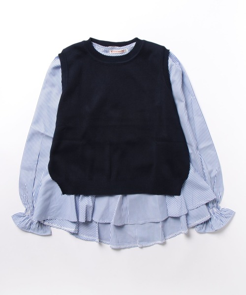 NinaetLina ブラウス シャツ チュニック丈ブラウスとニット