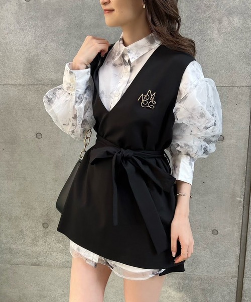 one after another NICE CLAUP シャツ ブラウス オーガンジーロング 