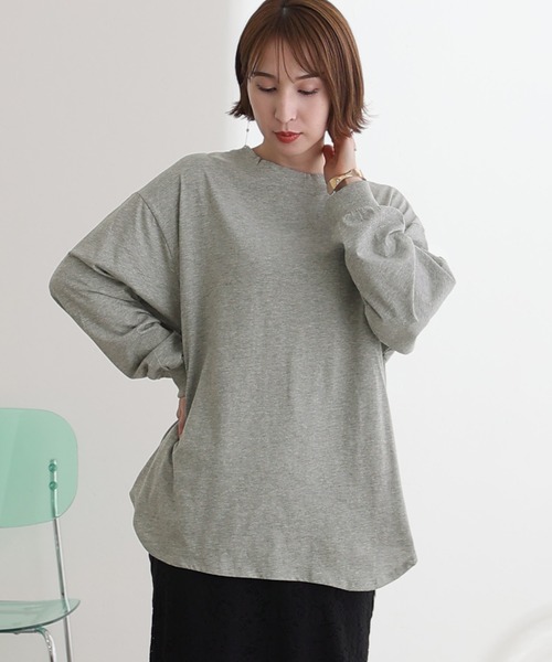 【美品】ロングスリーブカットソー ElegChic tシャツ 後ろボタン ロング スリーブカットソー レディース