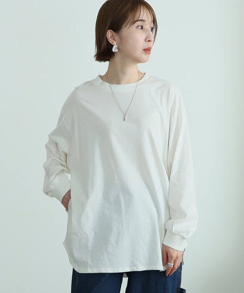 セレクト カットソー ElegChic tシャツ 後ろボタンロングスリーブカットソー