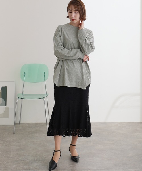 ElegChic tシャツ 後ろボタン ロング スリーブカットソー レディース