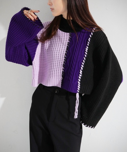 cheriella ニット セーター 「cheriella」WEB限定パッチワークハンド