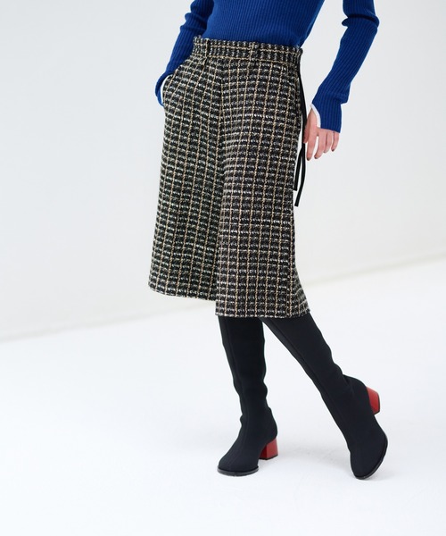 LANVIN en Bleu パンツ ツイードハーフパンツ レディース