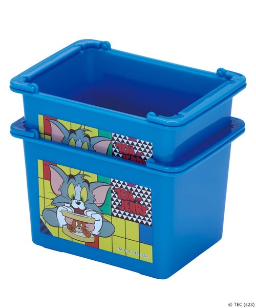 【とみょ】2回目・20152 2箱 収納 「公式」トムとジェリー 重ねられるミニバスケット2P