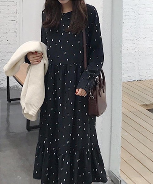 gossip!ロサンゼルス ワンピース 「サイズあり」ドット柄 フリル