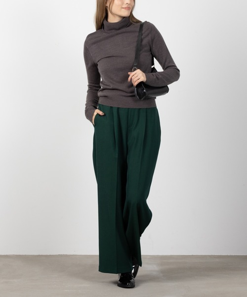 NAVY ニット セーター 洗えるニット カシミヤタッチ タートルネック