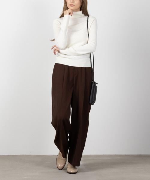 NAVY ニット セーター 洗えるニット カシミヤタッチ タートルネック