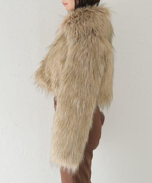 アウター 「molliolli/モリオリ」GABRIEL WIDE COLLAR JACKET：ファー