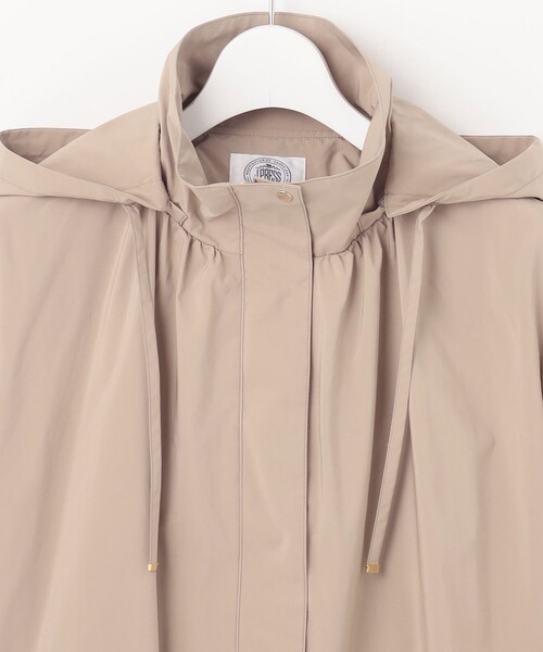 コート アウター 「洗える・撥水」マイクロタフタ フーデッド ショート