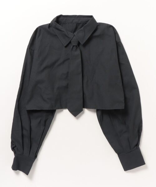 Per sist ence ブラウス シャツ ネクタイ付ブロードクロップド