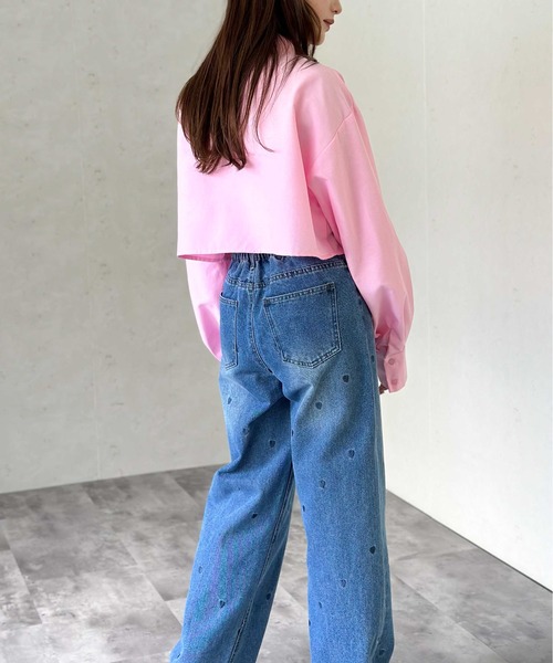 ブラウス シャツ クロップドパフブラウス レディース PUBLIC TOKYO ブラウス シャツ オーバーヨーククロップドシャツ
